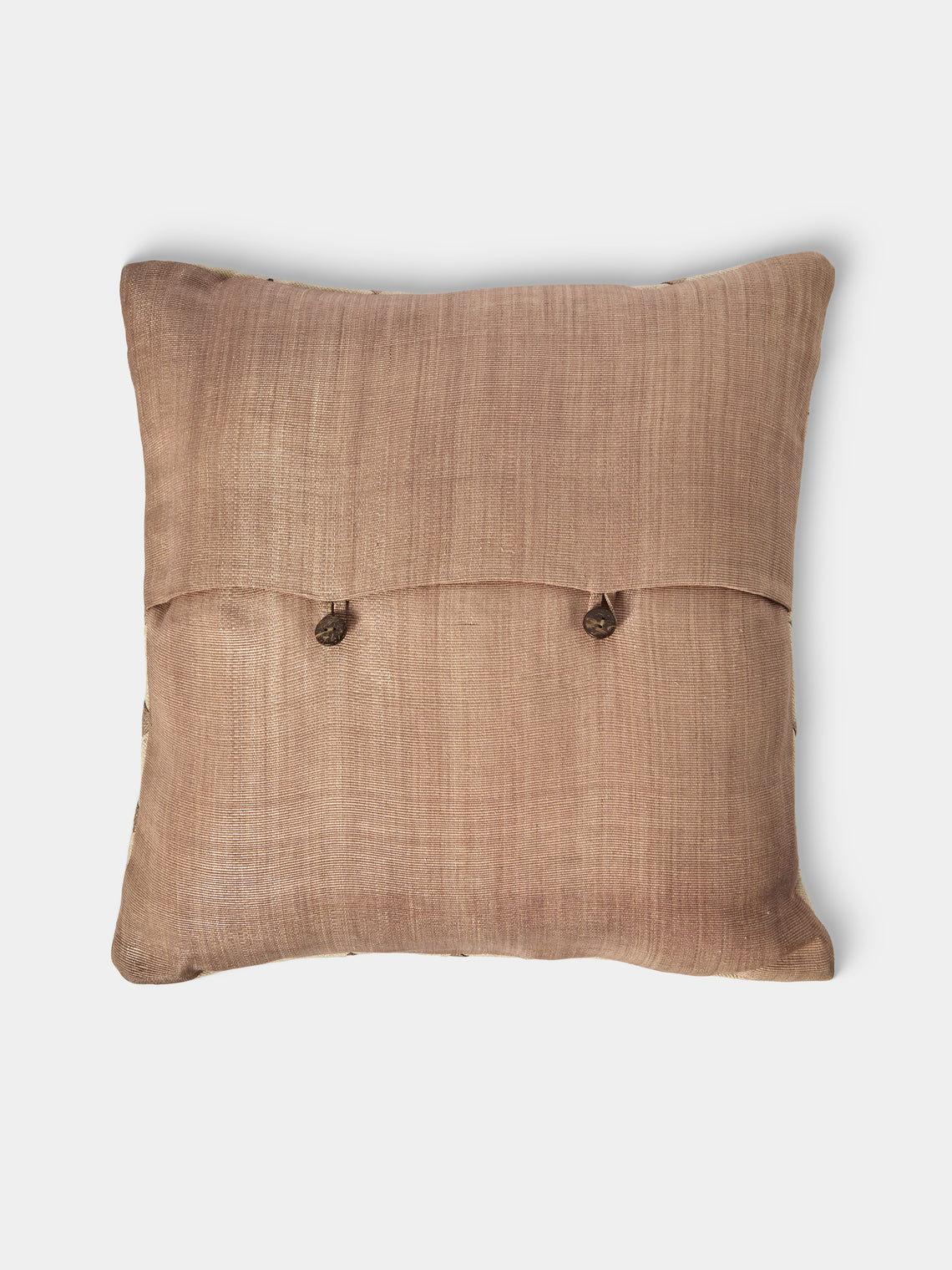 Kubo Curated - Cross Panel Weave T'nalak Cloth Cushion (19.5in/50cm) - Beige - ABASK