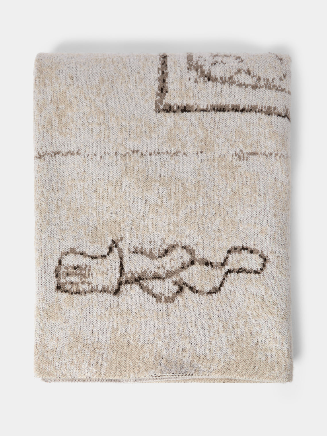 Saved NY - Markus Winter Berlin Deko Cashmere Throw (79in/2m) - Beige - ABASK