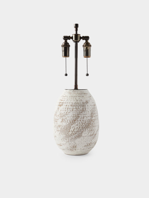 Peter Speliopoulos Projects - Hand-Glazed Stoneware Table Lamp - White - ABASK - 