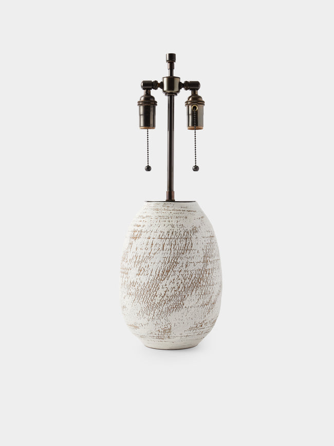 Peter Speliopoulos Projects - Hand-Glazed Stoneware Table Lamp - White - ABASK - 