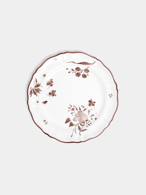 Z.d.G - Camaïeu Hand-Painted Ceramic Salad / Dessert Plates – 8in/21cm (Set of 2) - White - ABASK - 