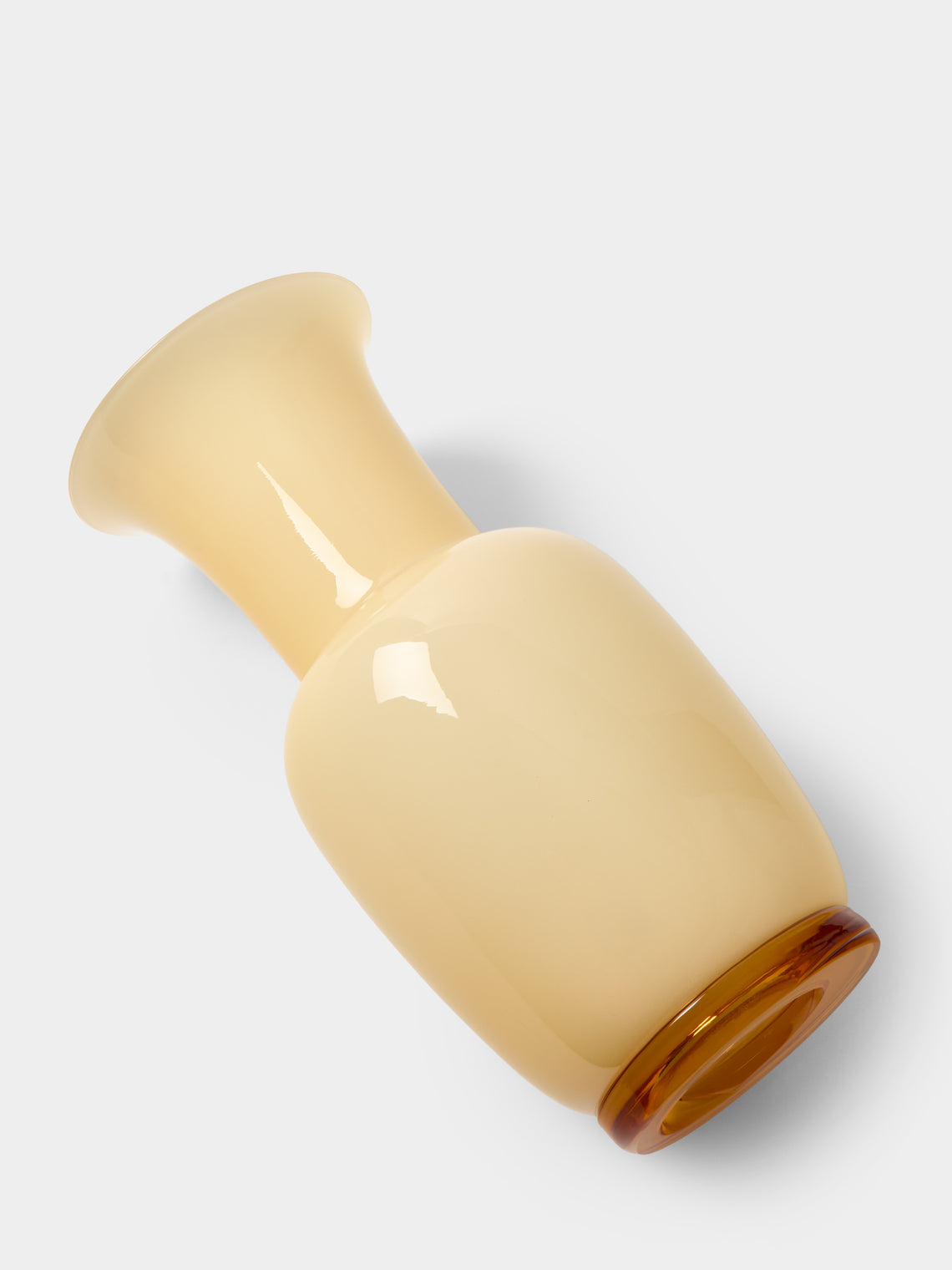Venini - Opalino Hand-Blown Murano Glass Vase (14in/36cm) - Yellow - ABASK