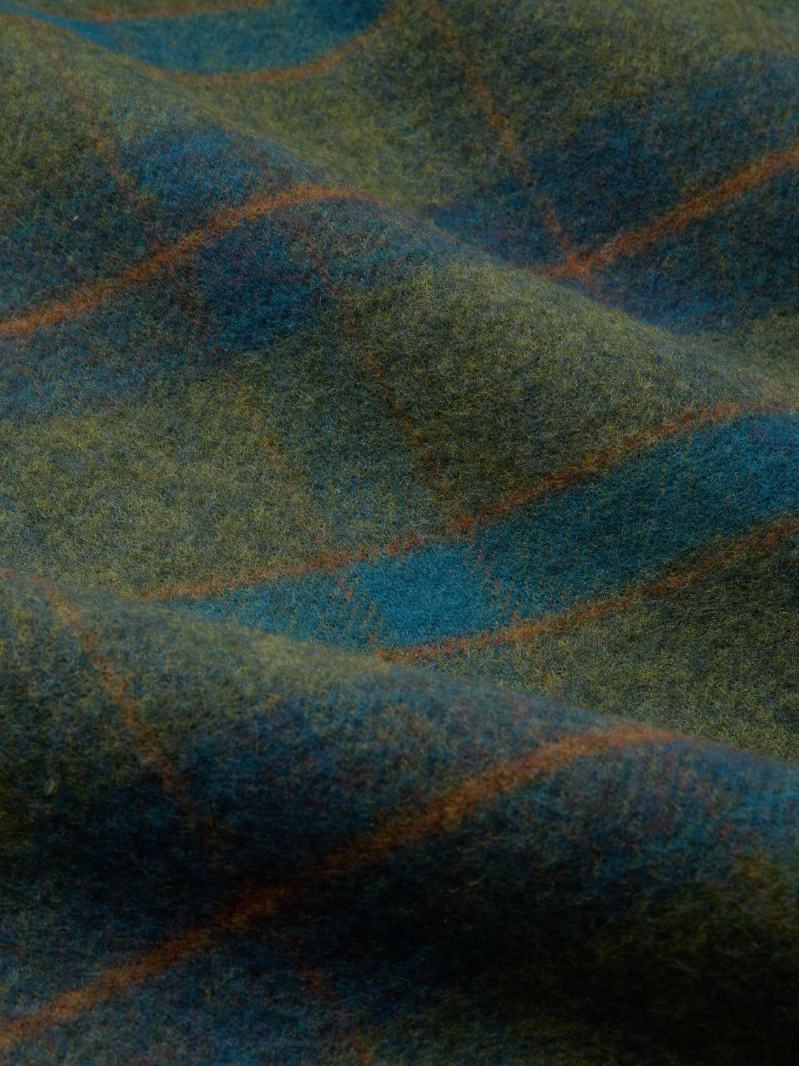 Johnstons of Elgin - Double-Faced Wool Check Throw (75in/1.9m) - Green - ABASK
