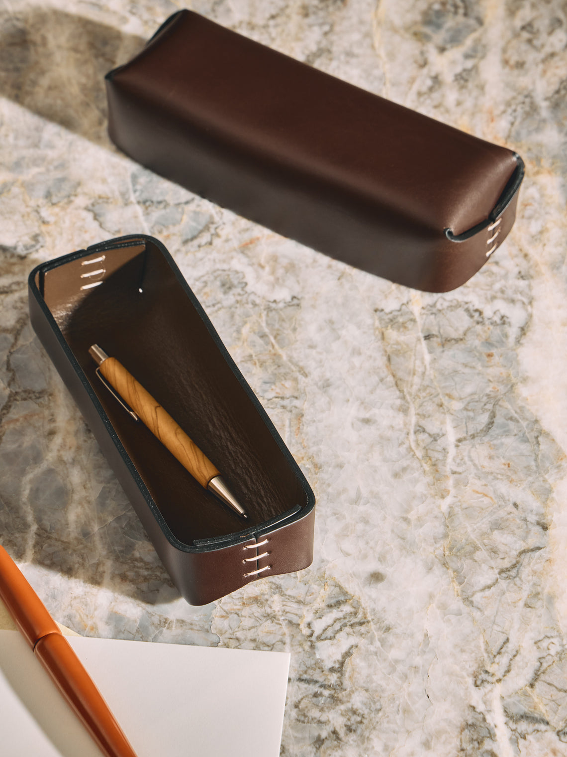 Oscar Maschera - Leather Pen Case - Dark Brown - ABASK