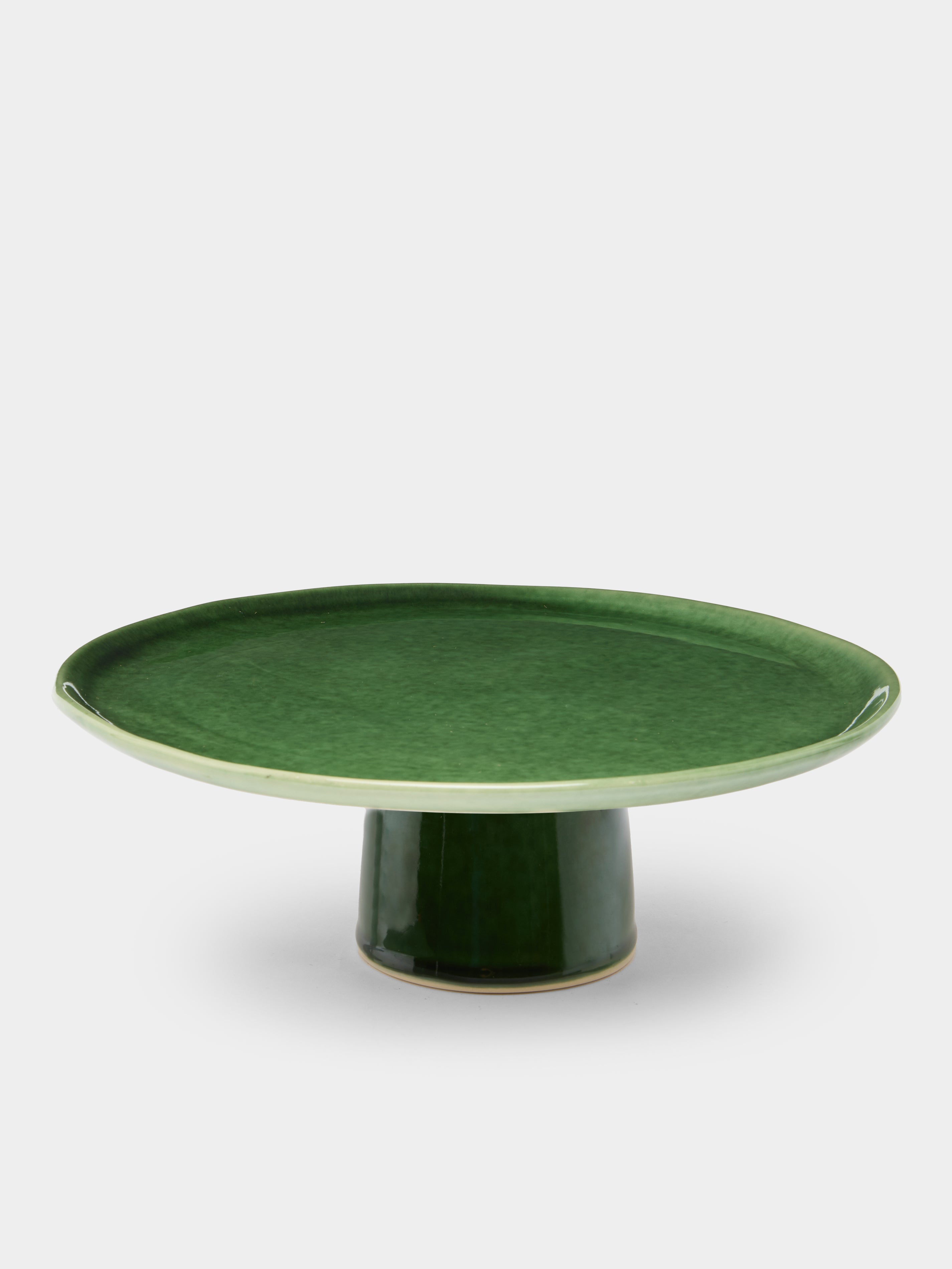 Hand-Glazed Ceramic Short Cake Stand