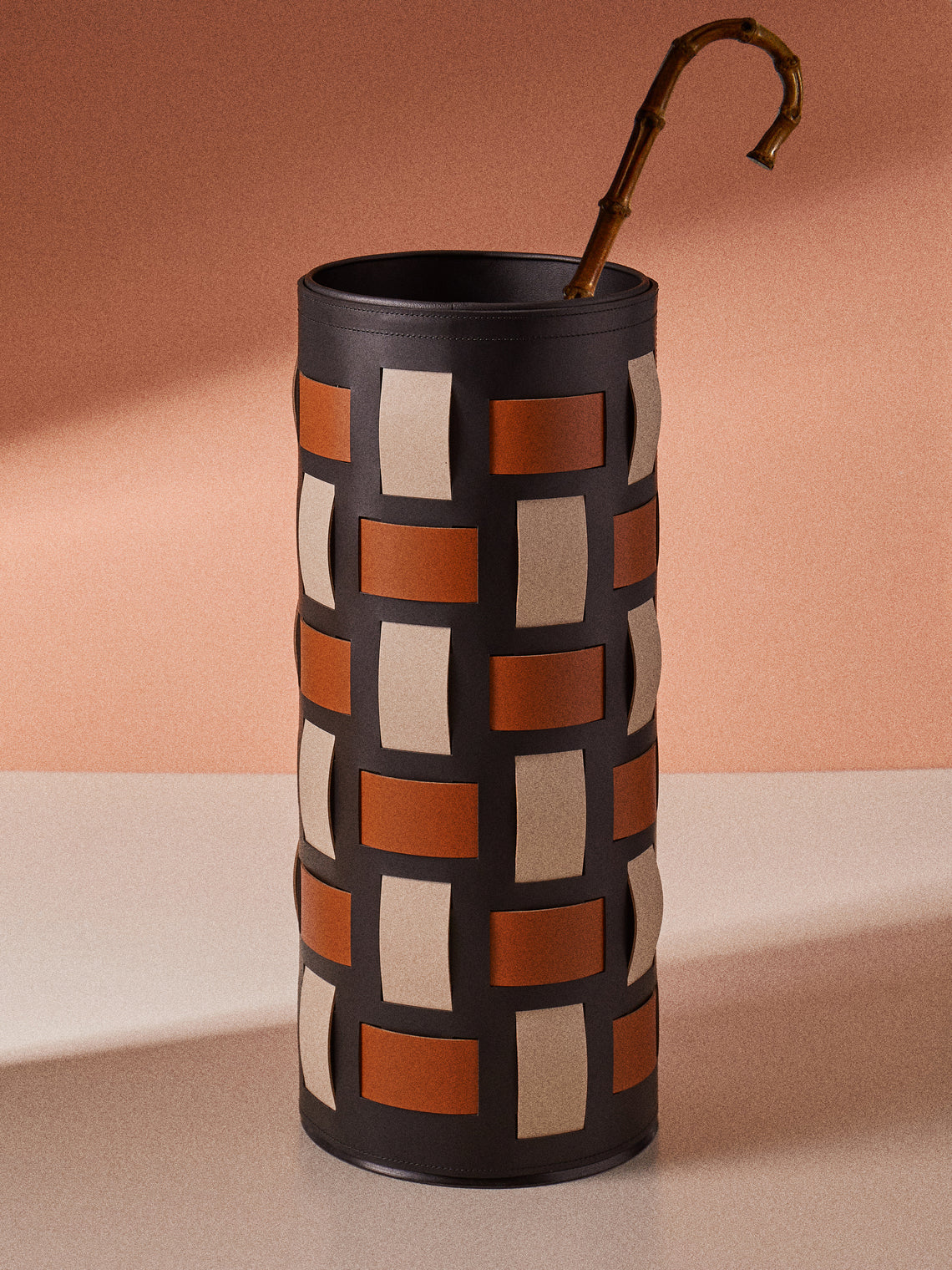 Rudi - Bino Leather Umbrella Stand - Black - ABASK