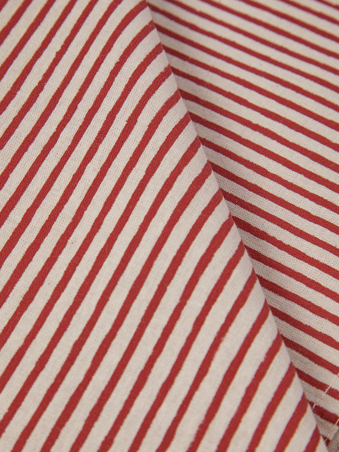Chamois - | Set of 8 | Stripe Block-Printed Cotton Napkins - Red - ABASK