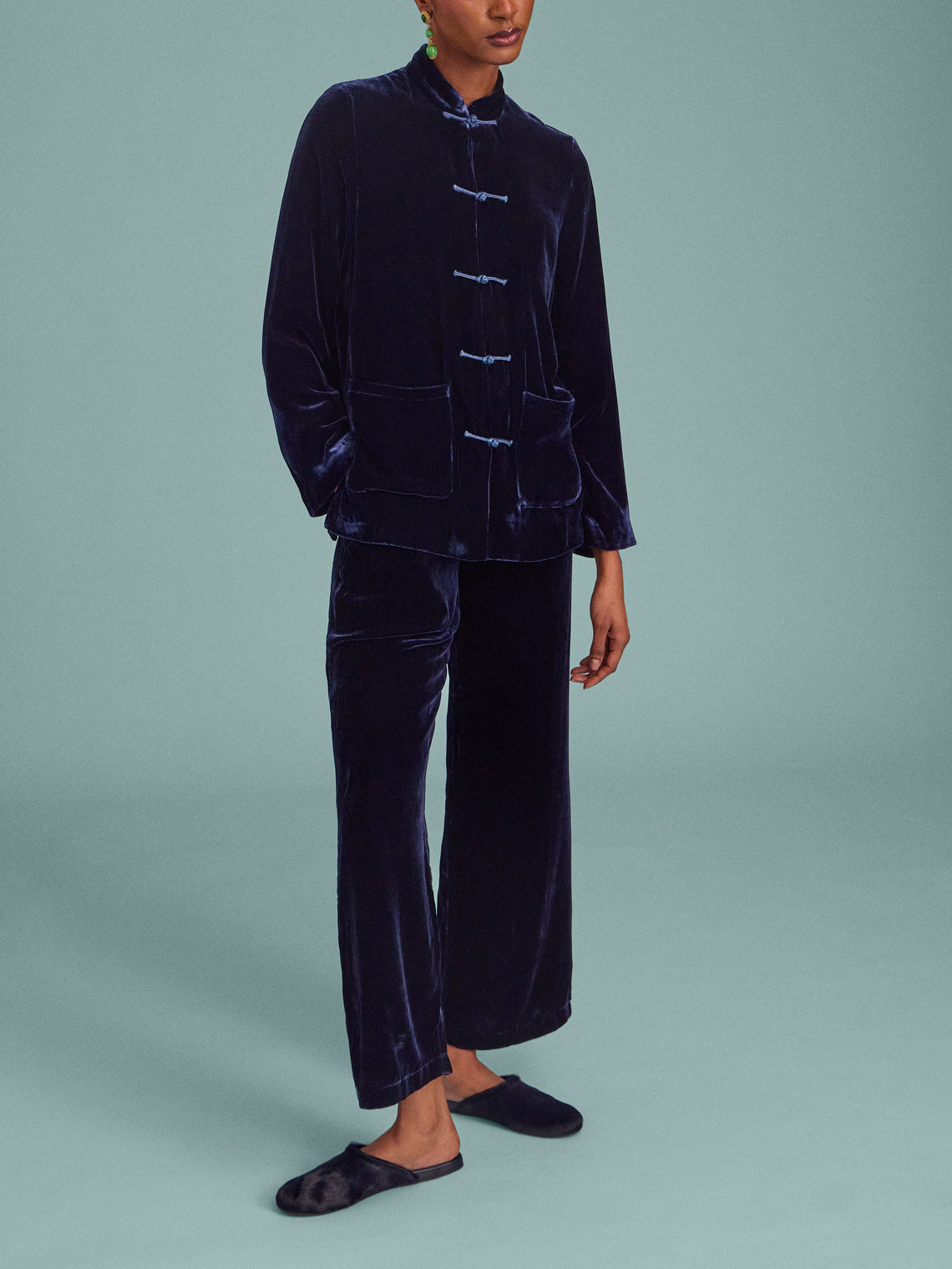 Yali Milano - Velvet Blazer | Size: S - Navy - ABASK