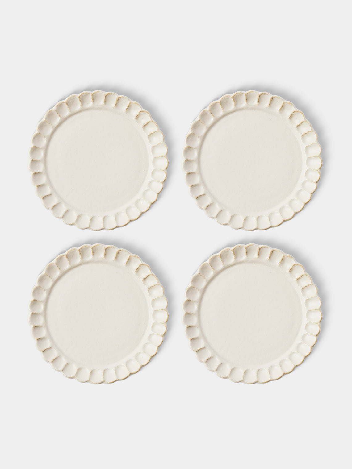 Kaneko Kohyo - Coco Ceramic Dessert Plates – 8in/20cm (Set of 4) - White - ABASK