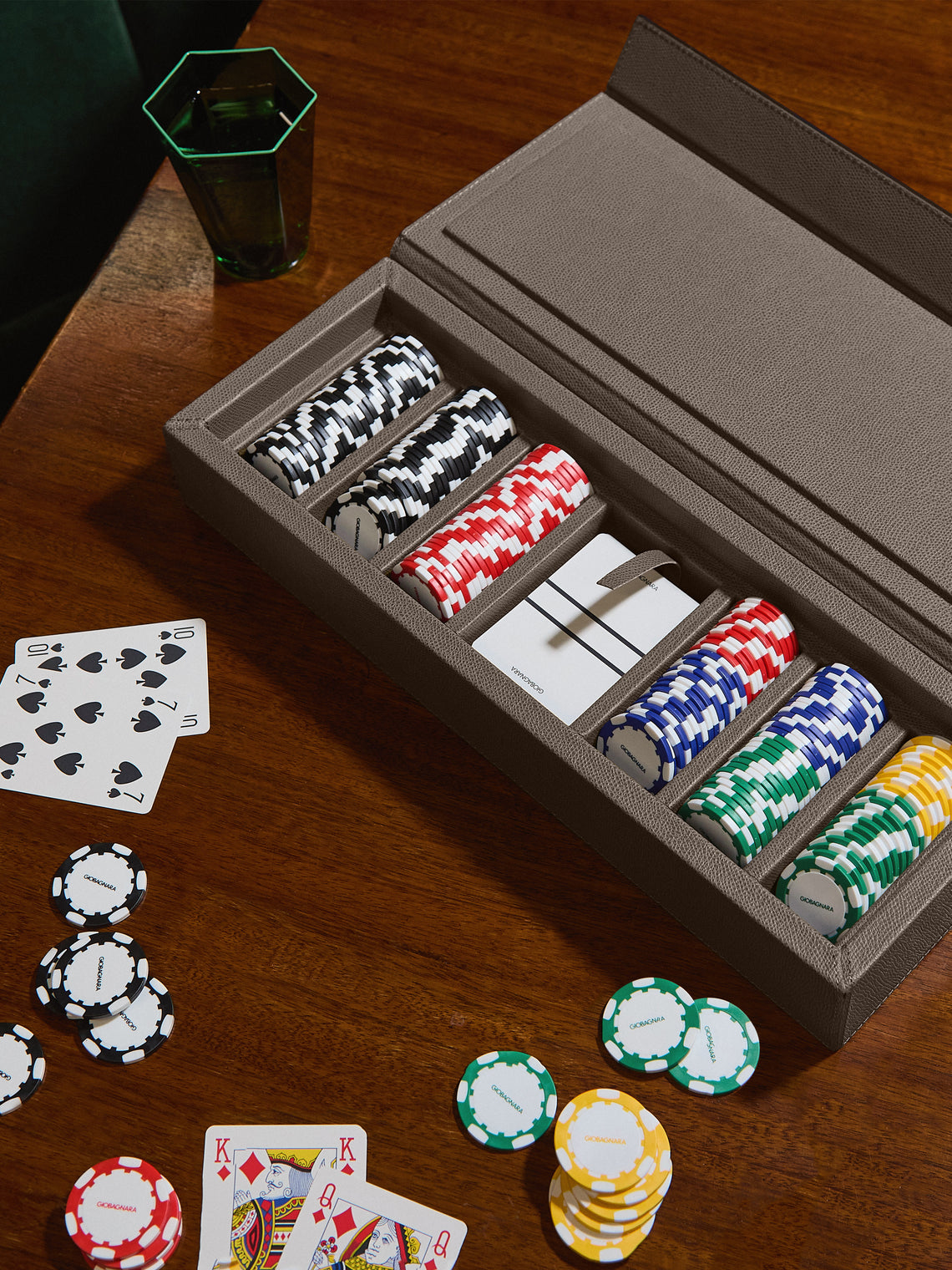 Giobagnara - Parma Leather Poker Set - Taupe - ABASK