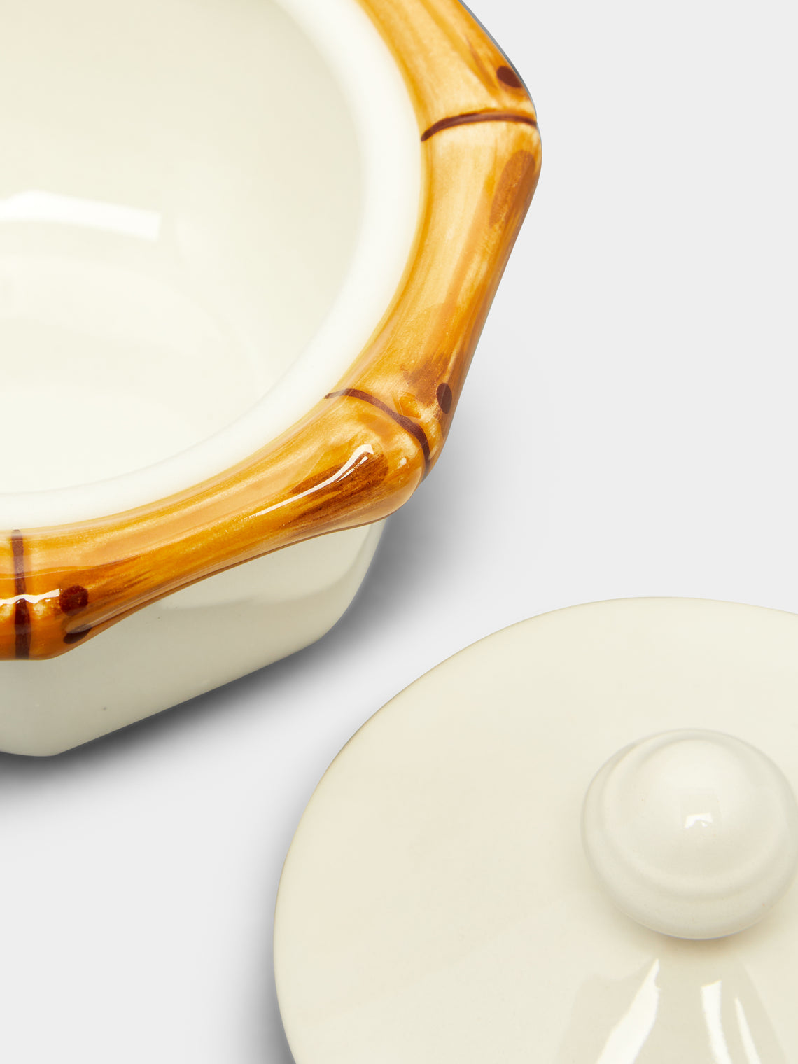 Este Ceramiche - Bamboo Hand-Painted Ceramic Sugar Bowl -  - ABASK