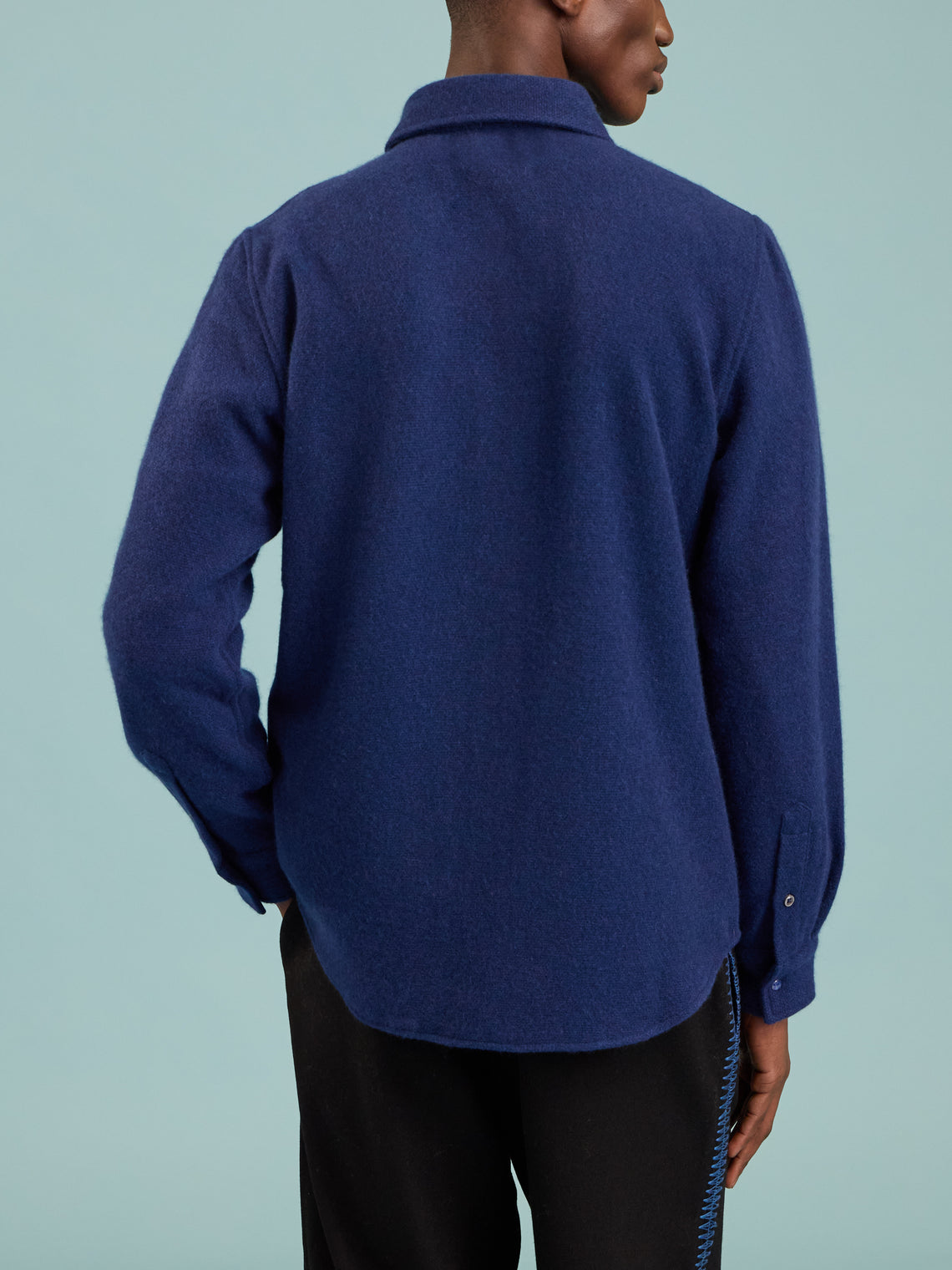 God's True Cashmere - Cashmere Shirt | Size: M - Navy - ABASK