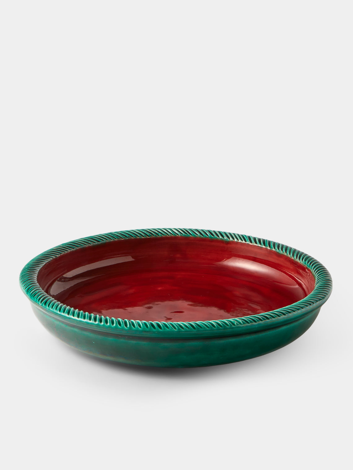Antique and Vintage - 1950s Vallruis Ceramic Display Bowl - Green - ABASK