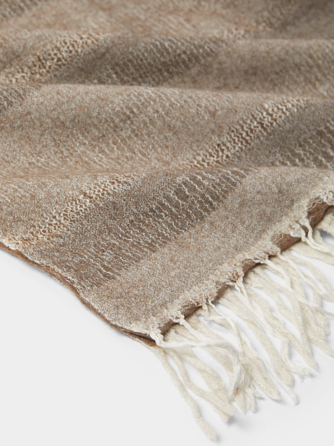 Norlha - Overfelt Quartz Yak and Silk Throw (79in/2m) - Brown - ABASK