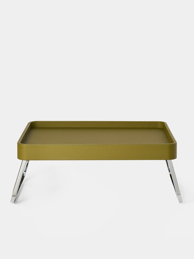 Giobagnara x Poltrona Frau - Leather Bed Tray (24in/61.5cm) - Green - ABASK - 