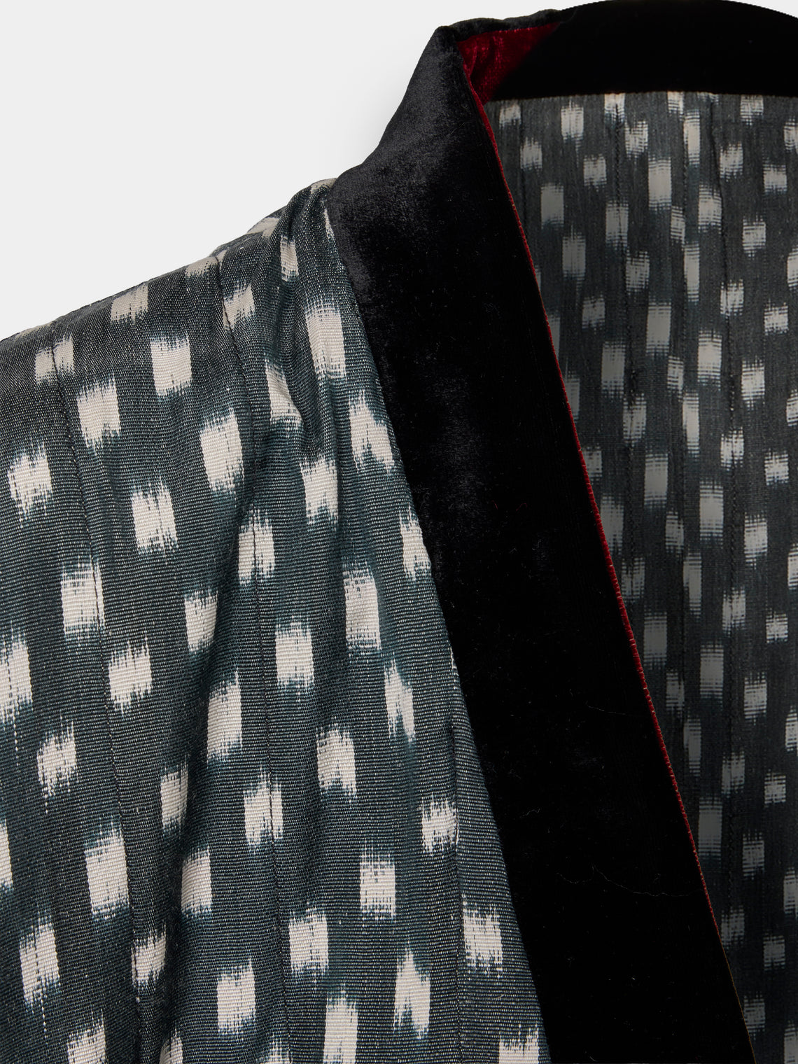 Nazzy Beglari - Women's Hand-Loomed Ikat Silk and Cotton Reversible Robe | One Size - Multiple - ABASK