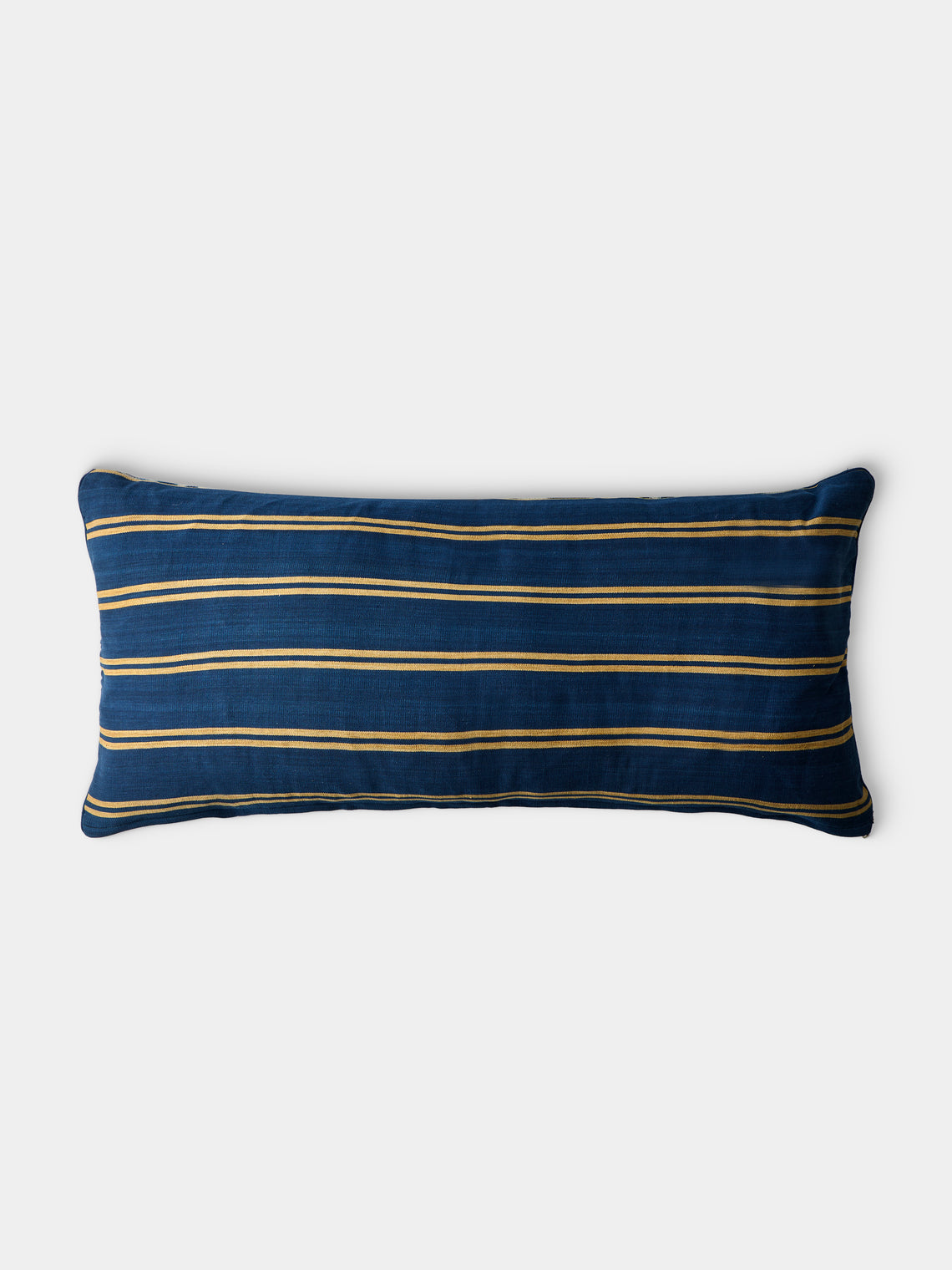 R Collective - Handwoven Ikat Cotton Cushion (35.5in/90cm) - Blue - ABASK