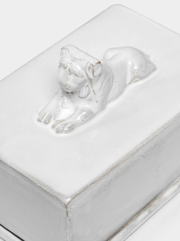 Astier de Villatte - Lion Hand-Glazed Ceramic Butter Dish -  - ABASK