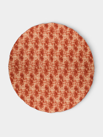 Borgo delle Tovaglie - Filo Rita Ruggine Embroidered Linen Round Tablecloth (86.5in/2.2m) - Red - ABASK - 