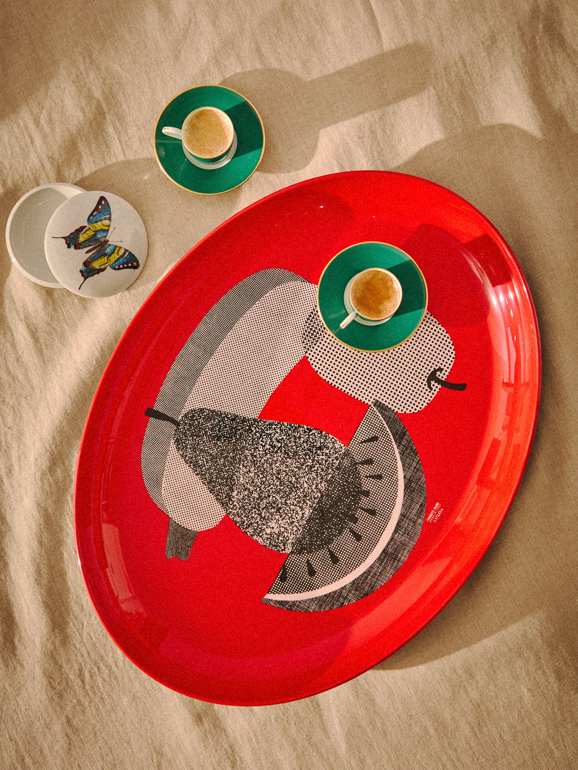 Fornasetti - Frutta e Legumi Retinati Tray (22in/56cm) - Multiple - ABASK