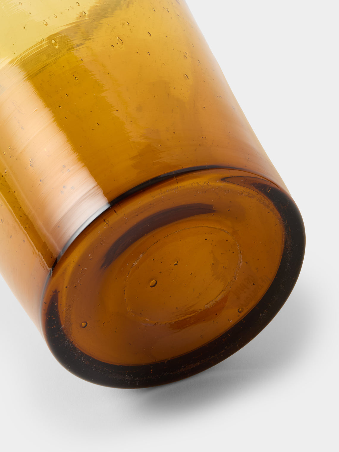 Antique and Vintage - 1970s Biot Glass Vase (14.5in/36.5cm) - Yellow - ABASK