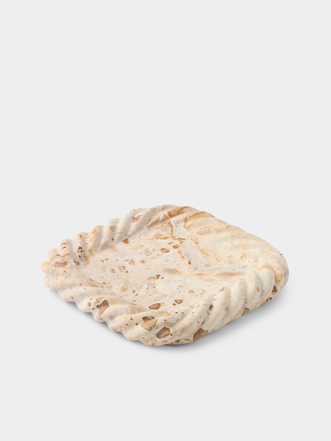 Anastasio Home - Sam Marble Tray (8in/20cm) - Beige - ABASK