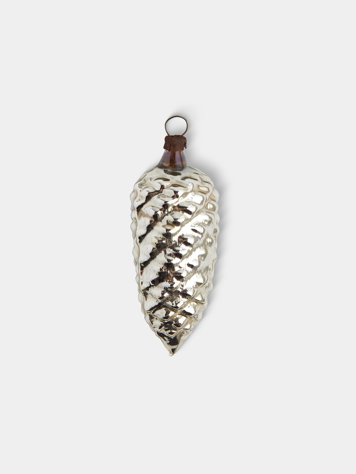 Antique and Vintage - Early-20th-Century Pinecones Glass Baubles (Set of 12) - Silver - ABASK