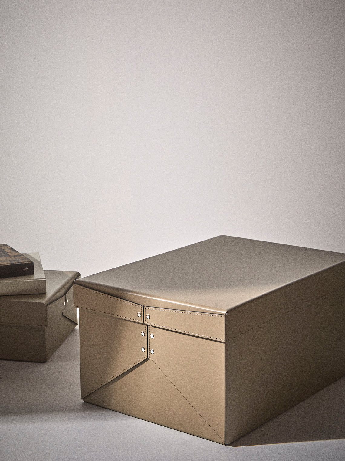 Pinetti - Origami Leather Large Box - Taupe - ABASK
