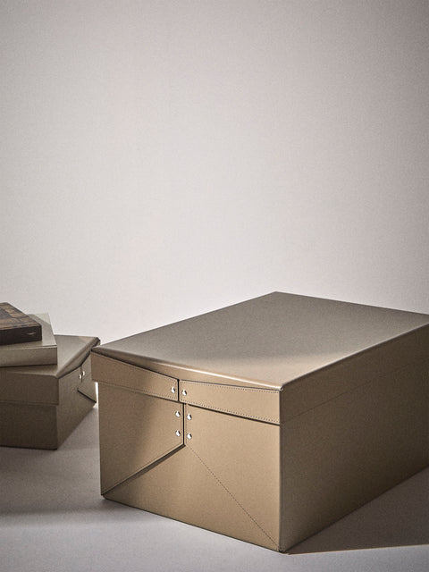 Pinetti - Origami Leather Large Box - Taupe - ABASK