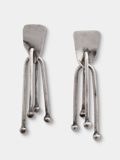 Mahnaz Collection - Vintage Art Smith Sterling Silver Dangle Earrings - Silver - ABASK - 