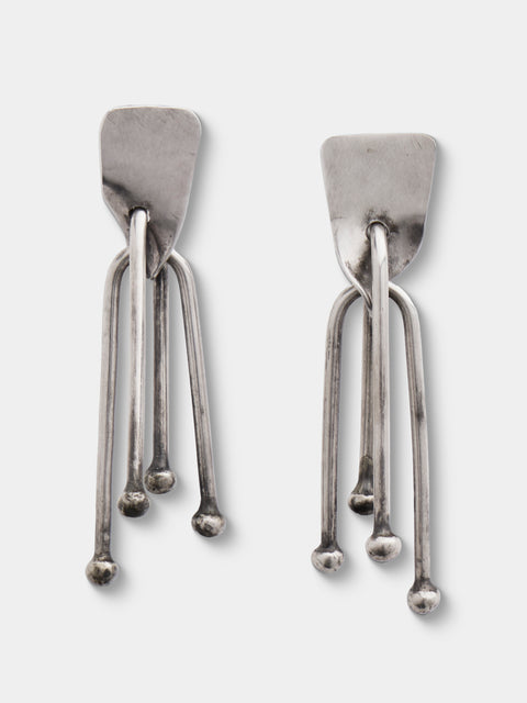 Mahnaz Collection - Vintage Art Smith Sterling Silver Dangle Earrings - Silver - ABASK - 