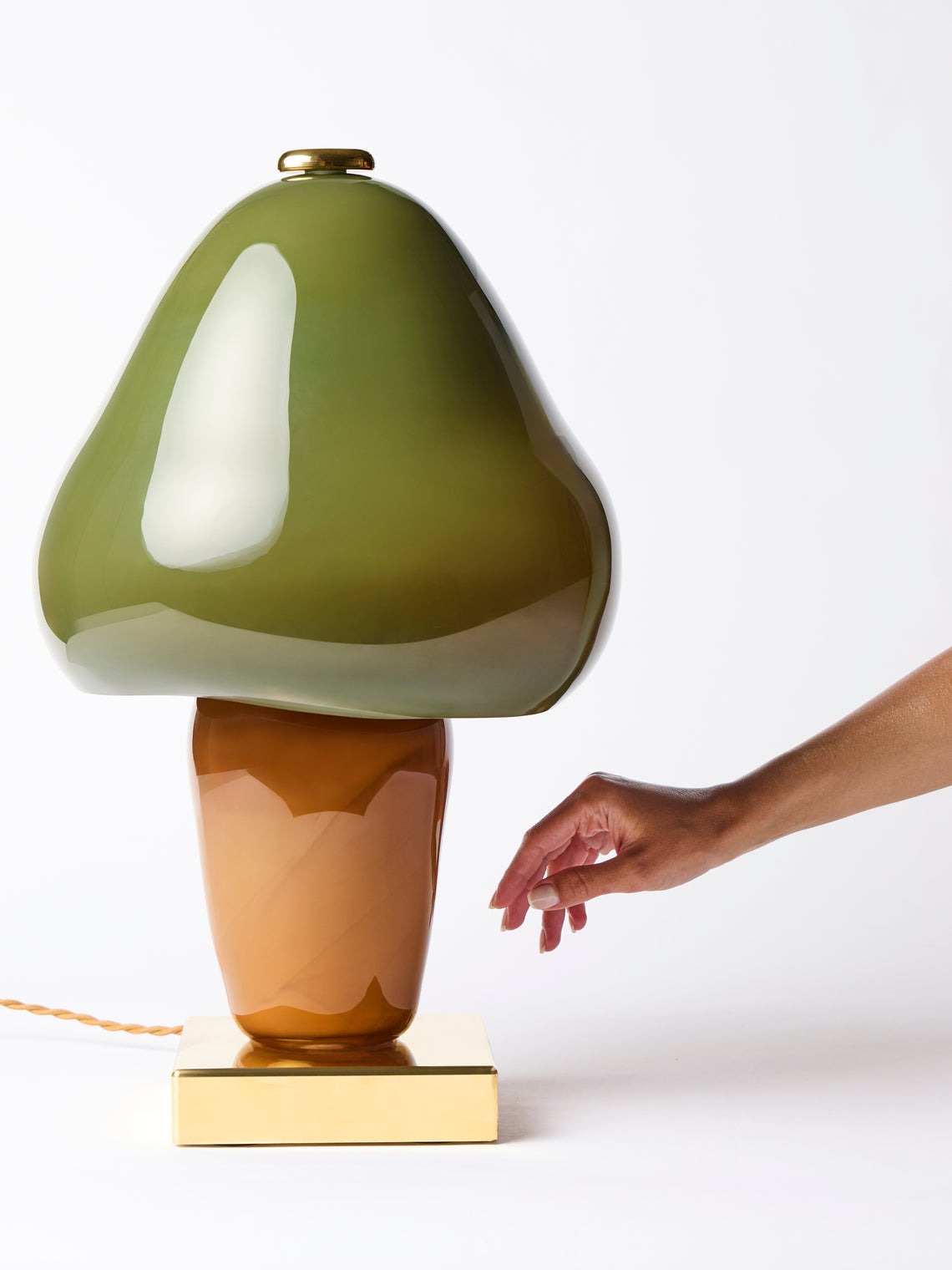 Helle Mardahl Studio - Mushroom Hand-Blown Glass Table Lamp - Green - ABASK