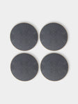 HestiaLiving - | Set of 4 | Prestige Faux Shagreen Coasters - Gray - ABASK - 