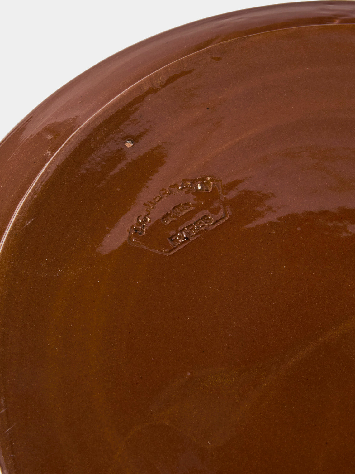 Poterie d’Évires - Flowers Hand-Painted Ceramic Round Platter - Light Brown - ABASK