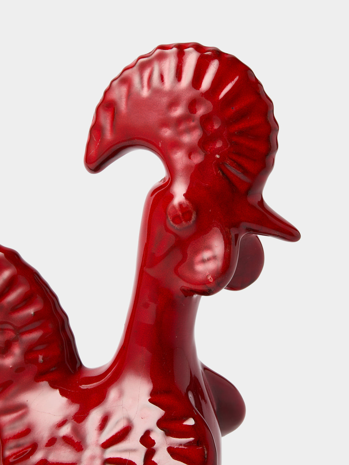 Antique and Vintage - 1970s Bitossi Ceramiche Ceramic Rooster - Red - ABASK