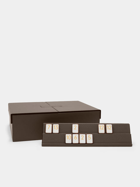 Giobagnara - Leather Rummikub Set - Gray - ABASK - 