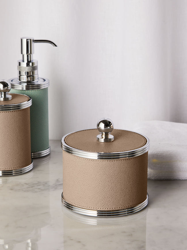 Giobagnara - Amalfi Leather Large Box - Taupe - ABASK