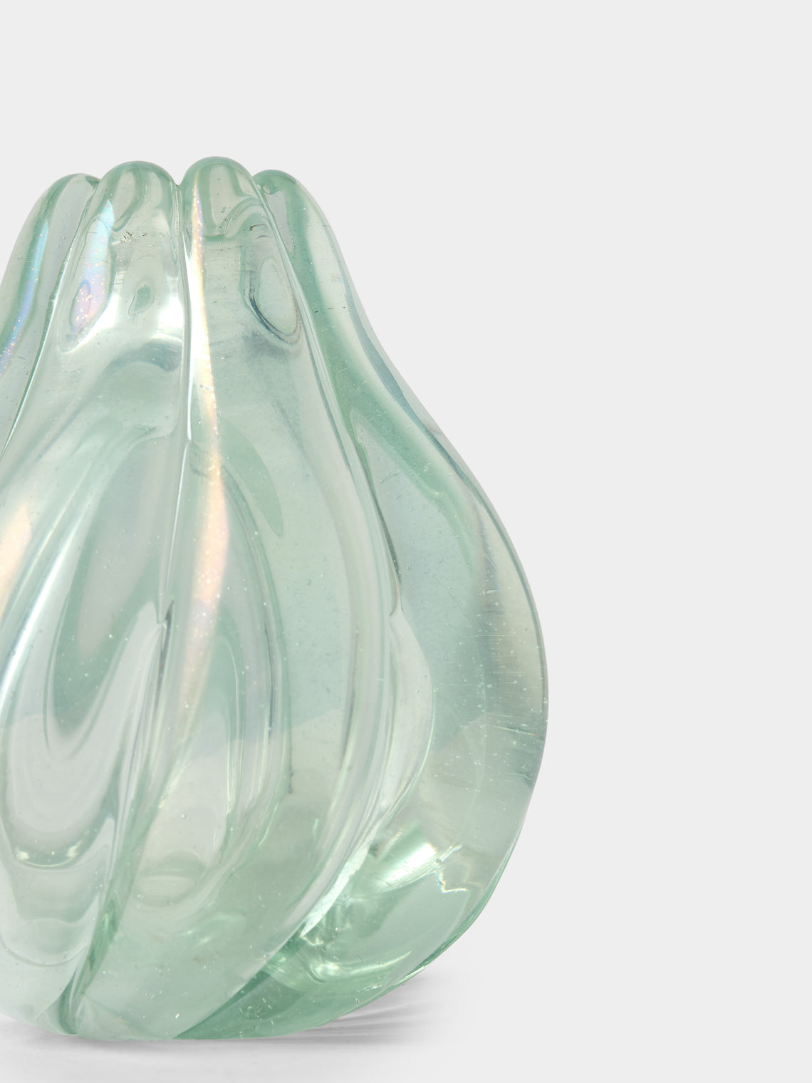 Antique and Vintage - 1942 Flavio Poli for Seguso Vetri d'Arte Murano Glass Vase (5in/13cm) - Clear - ABASK
