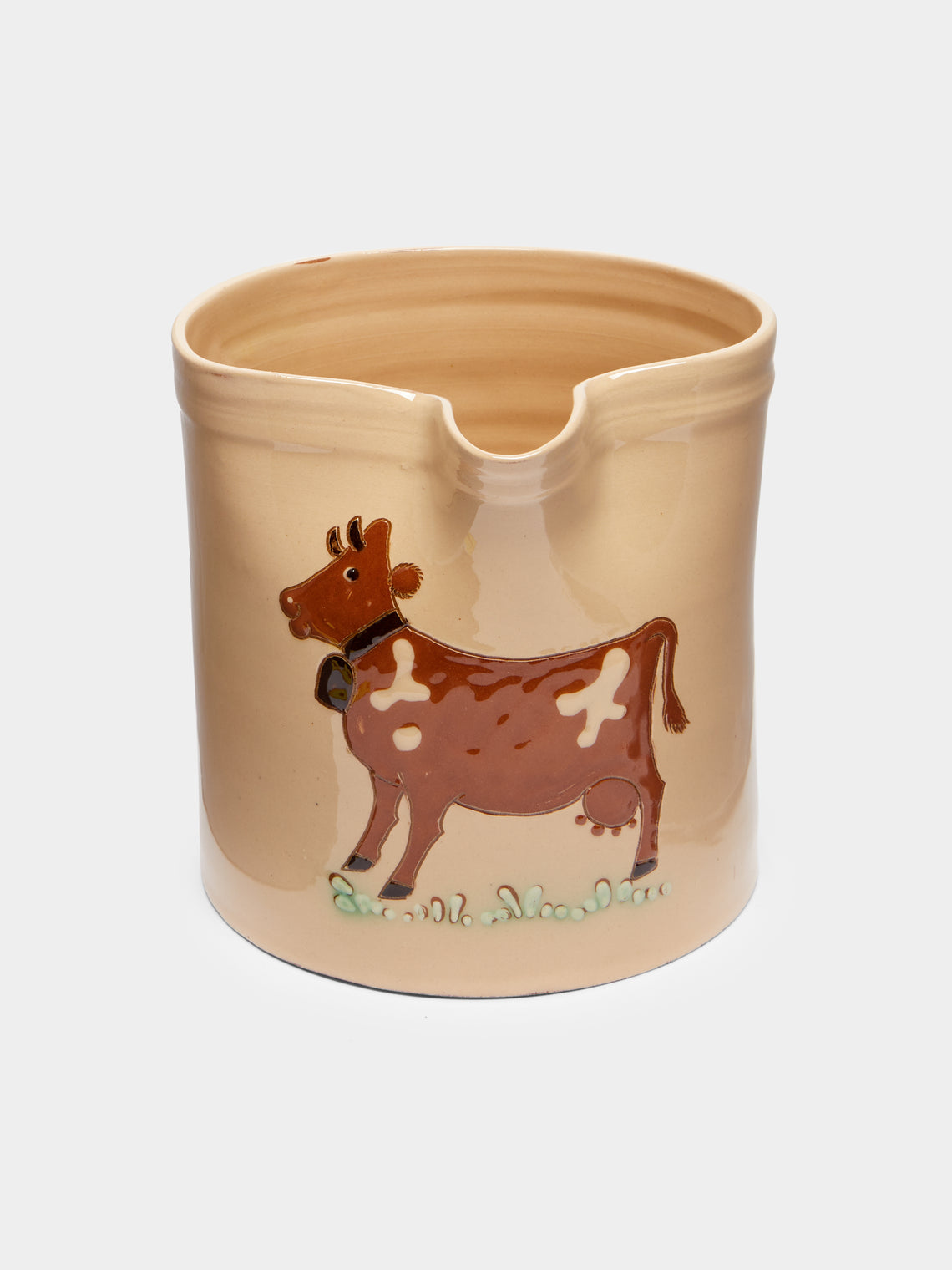 Poterie d’Évires - Cows Hand-Painted Ceramic Straight-Edge Jug -  - ABASK