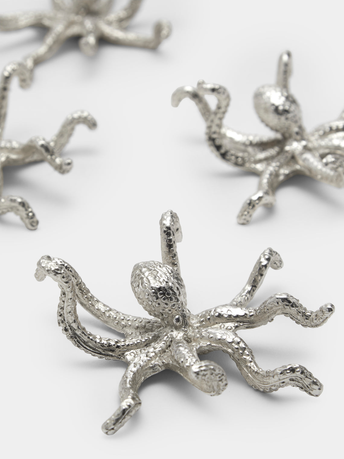 Objet Luxe - Octopus Silver-Plated Chopstick Rests (Set of 4) - Silver - ABASK