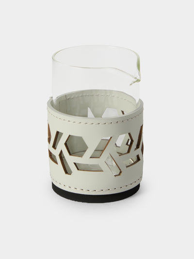 RUDI - Fiordaliso Glass and Leather Milk Jug - White - ABASK - 