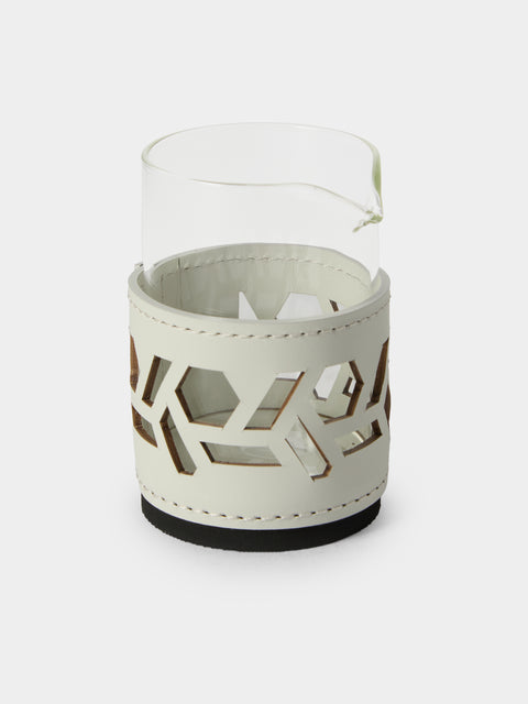 RUDI - Fiordaliso Glass and Leather Milk Jug - White - ABASK - 