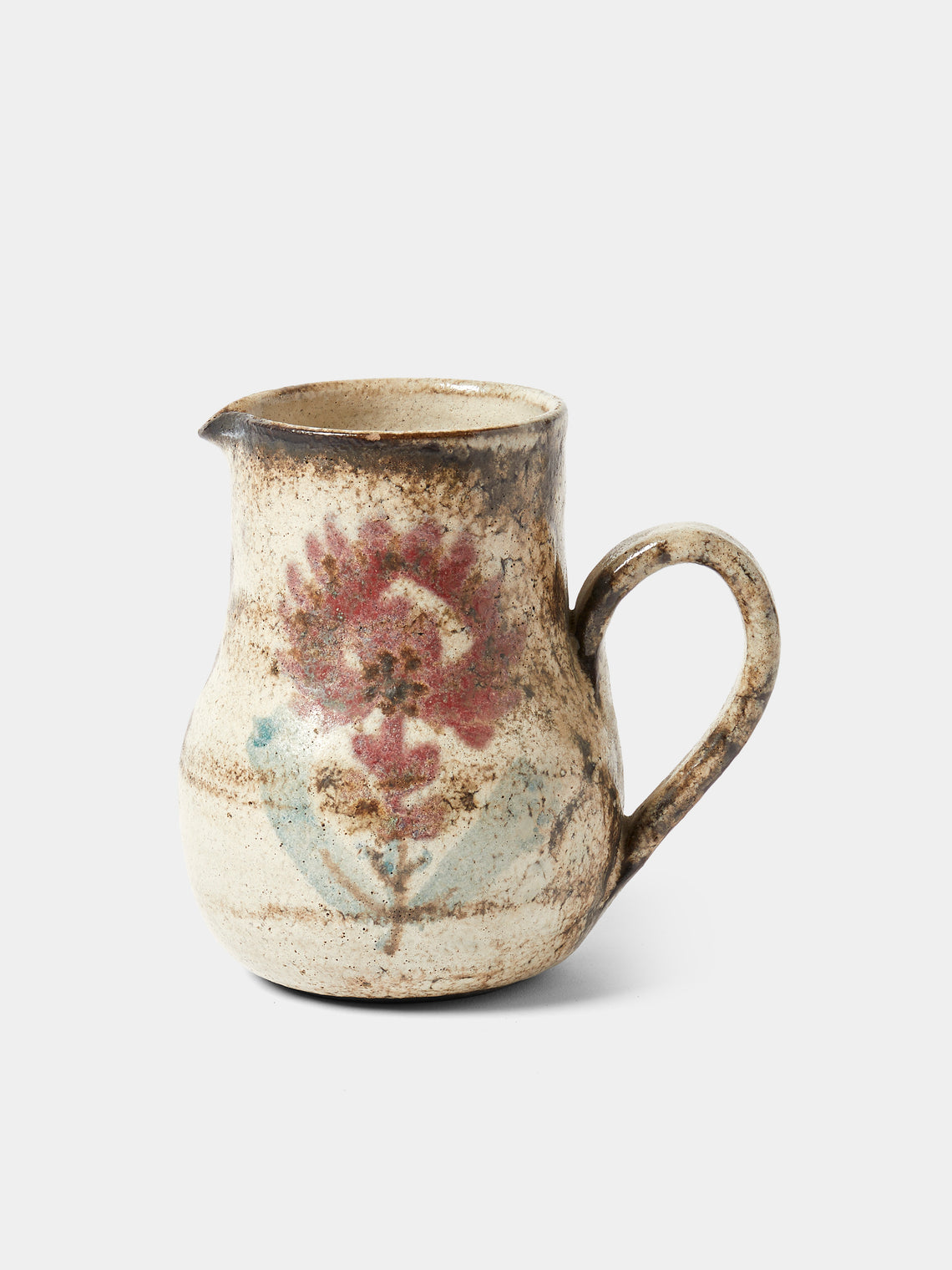 Antique and Vintage - Mid-Century Ceramic Pitcher - Natural - ABASK - 