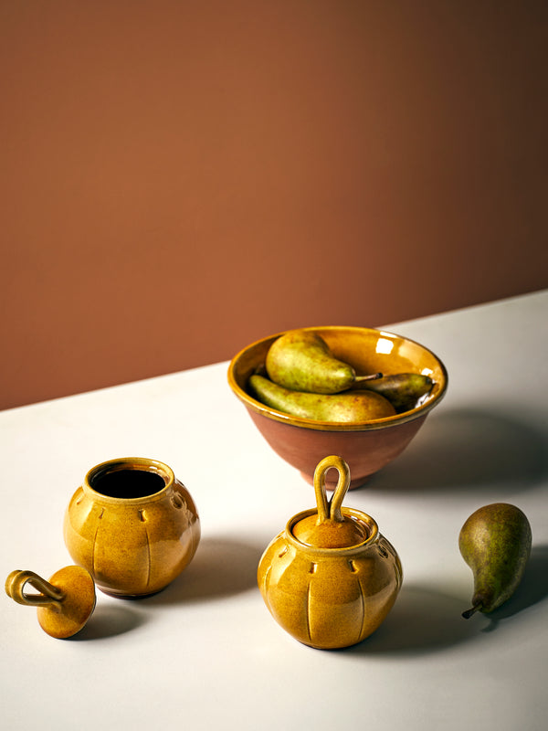 Neville Tatham - Slipware Small Ginger Jars (Set of 2) - Yellow - ABASK