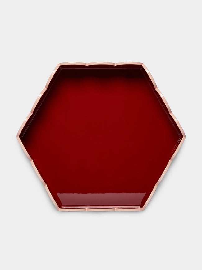 Scarlett And Sallis - Lacquered Large Scalloped Tray -  - ABASK - 