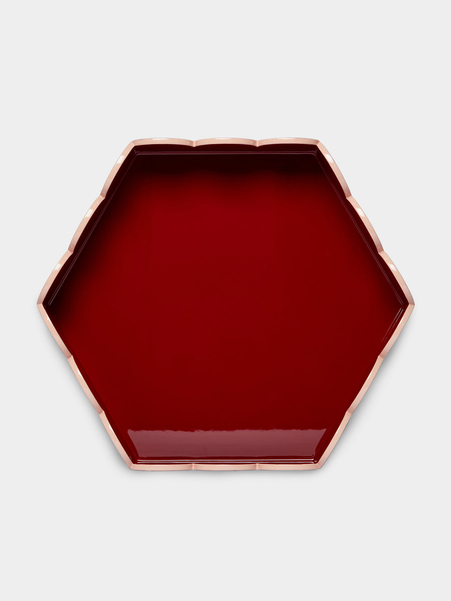 Small White Scalloped Lacquered Tray