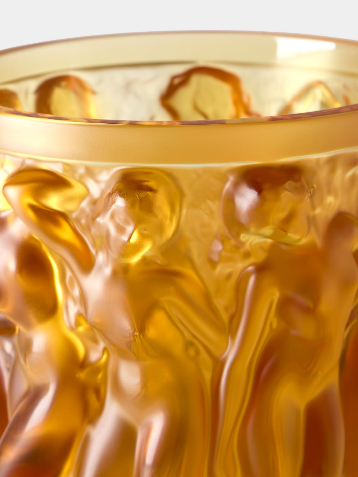 Lalique - Bacchantes Crystal Vase (10in/25cm) - Orange - ABASK