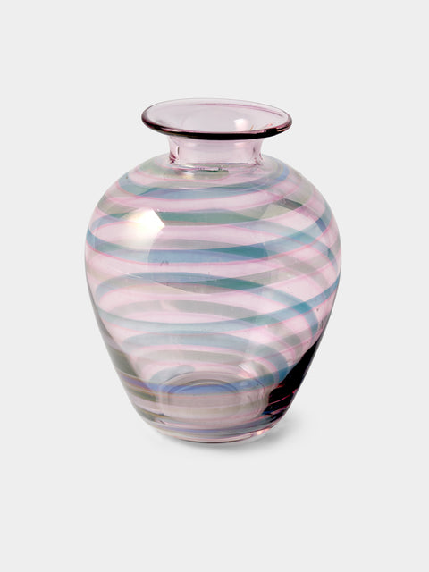 Antique and Vintage - 1950s Murano Glass Vase (7.5in/19cm) - Pink - ABASK - 