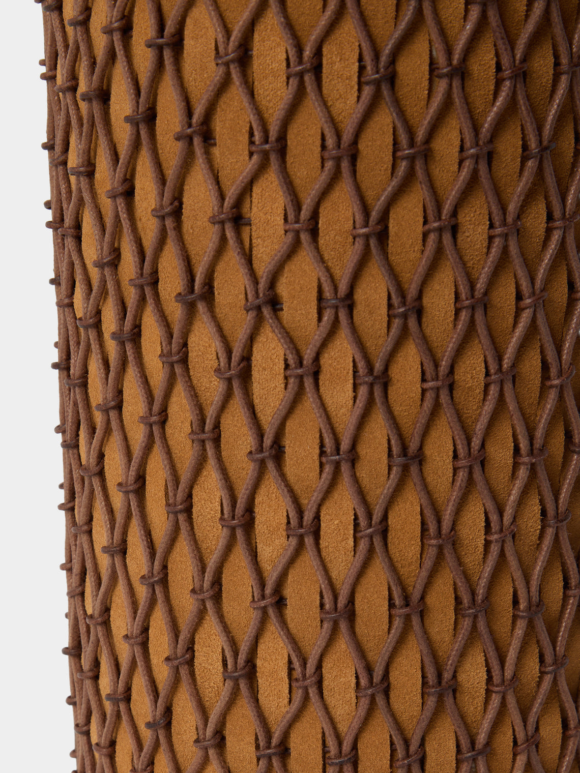 Aimee Betts - Ricasso Barrel Oak and Suede Table Lamp - Brown - ABASK