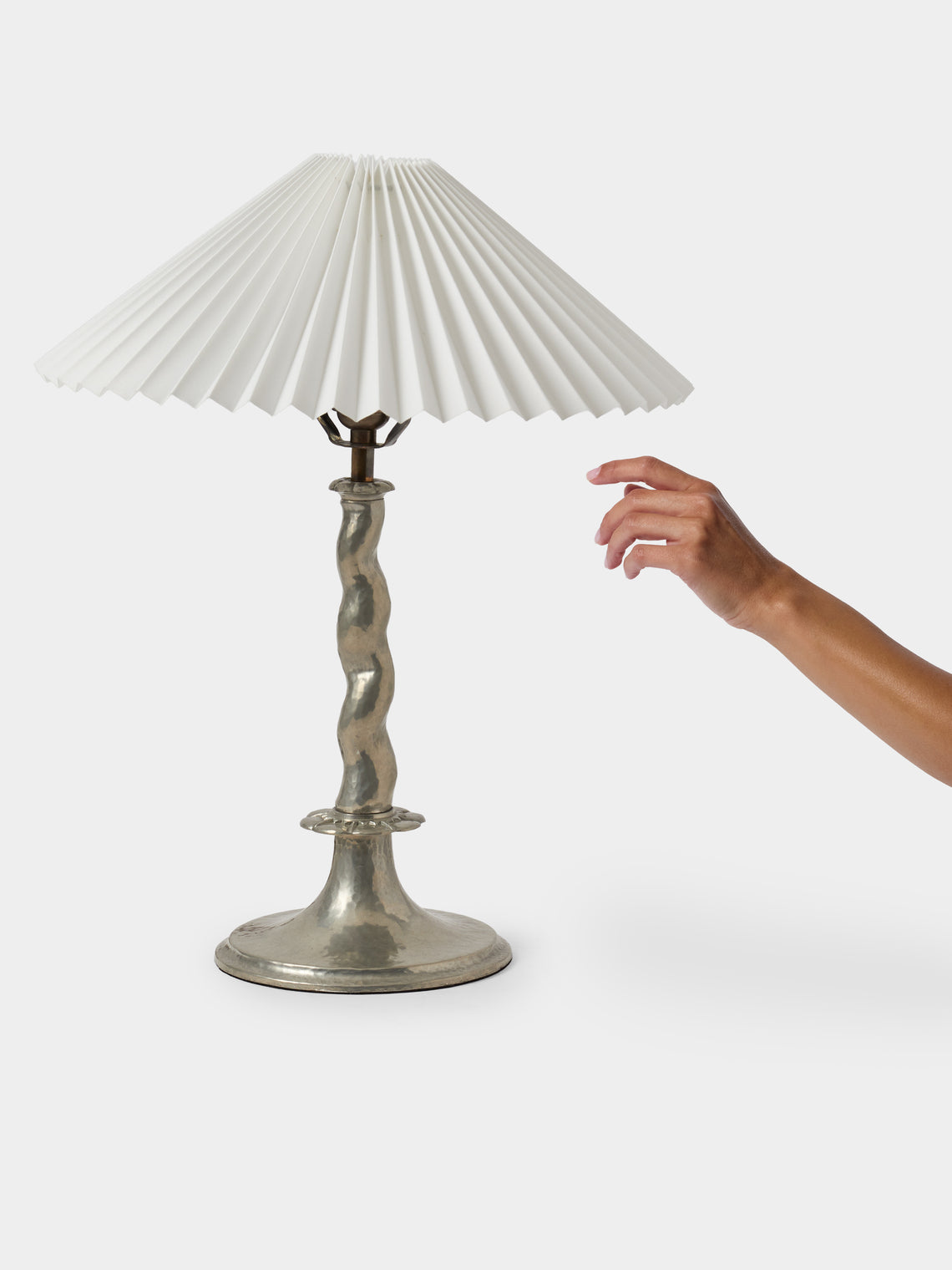 Antique and Vintage - 1920 Harald Notini Model 6891 Pewter Table Lamp - Silver - ABASK
